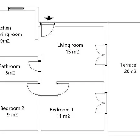 Lejlighed Spacious & Modern Blue For 4 With Terrace & Parking Peaceful Near Beaches