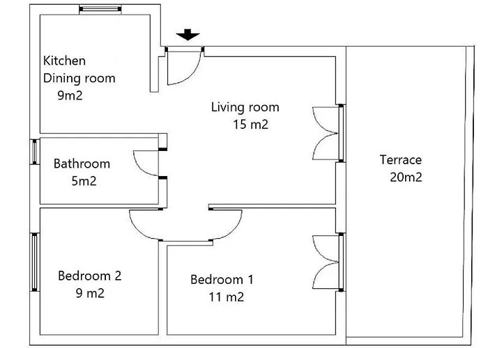 Lejlighed Spacious & Modern Blue For 4 With Terrace & Parking Peaceful Near Beaches